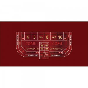 Craps table layout single dealer 6 to 8 foot burgundy